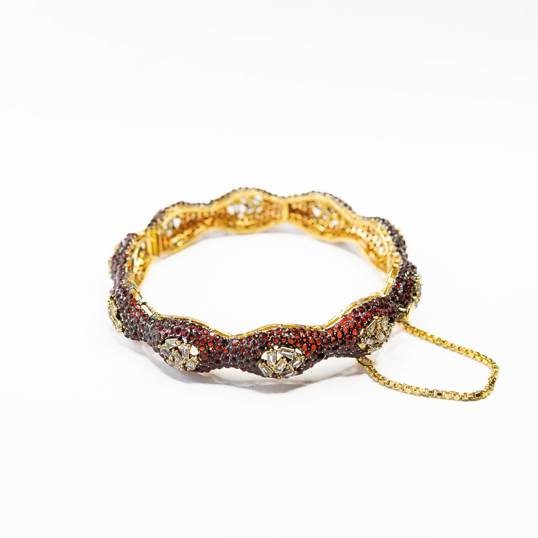 Emerald Wave Maroon Bangle Set (2 Pcs)