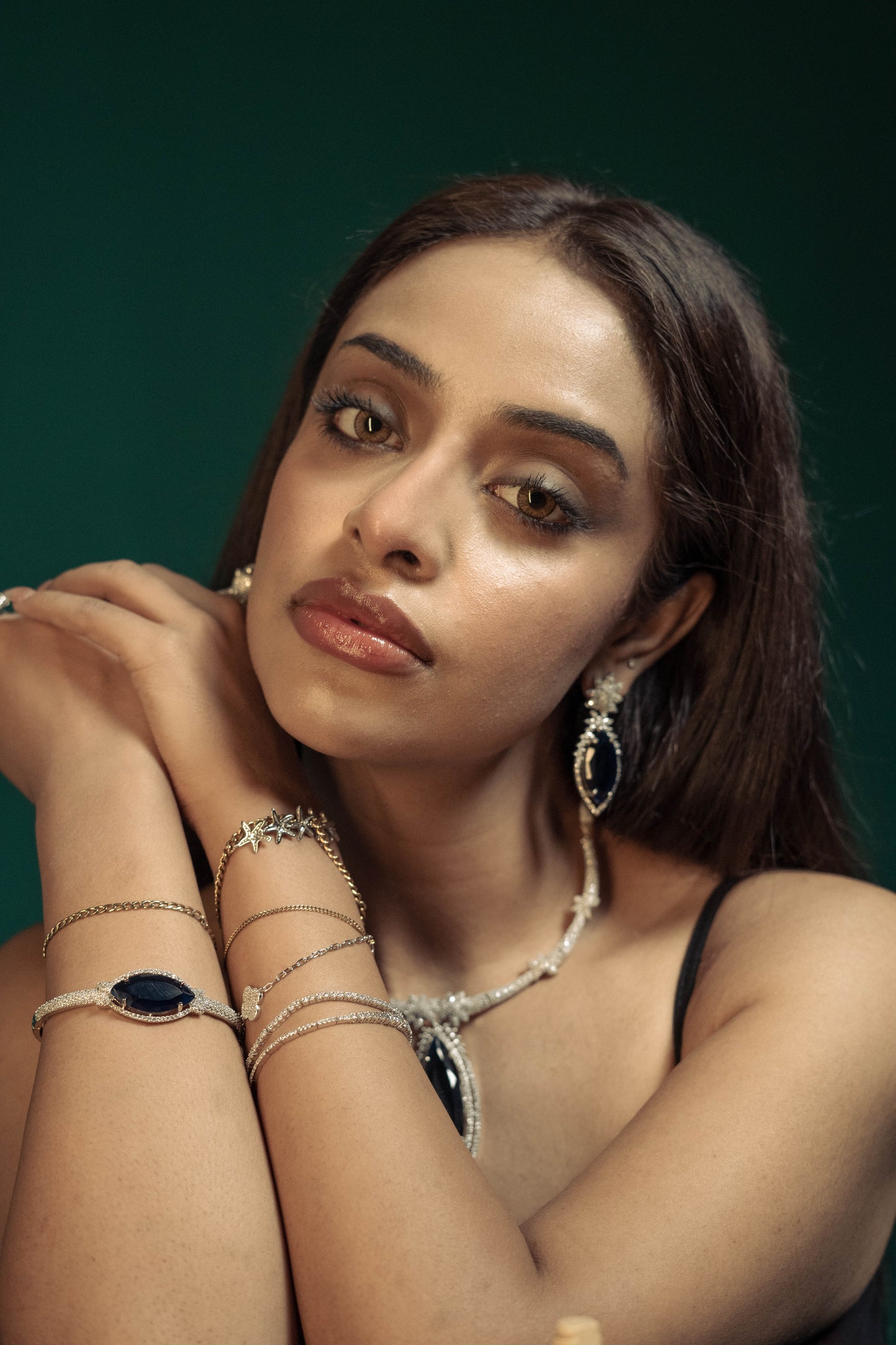 Layira – Bridal Set in Silver & Blue Stone
