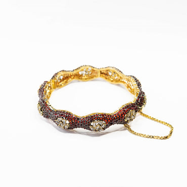 Emerald Wave Maroon Bangle Set (2 Pcs)