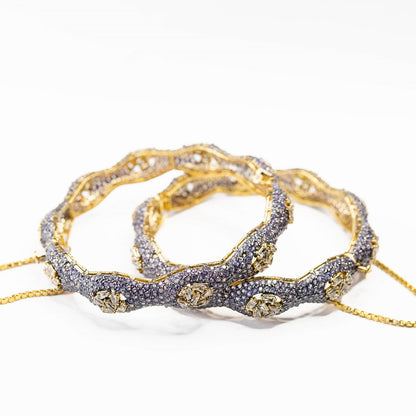 Emerald Wave Purple Bangle Set (2 Pcs)