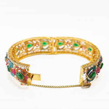Regal Ruby Emerald Bangle Set (2 Pcs)