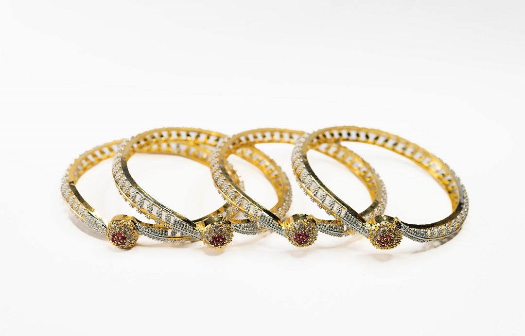 Golden Twist Bangle set (4 Pcs)