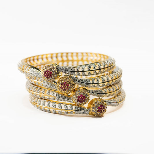 Golden Twist Bangle set (4 Pcs)