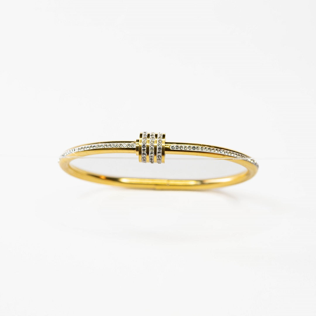 Golden Bead Edge Bangle