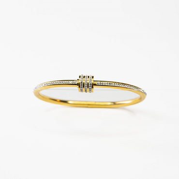 Golden Bead Edge Bangle
