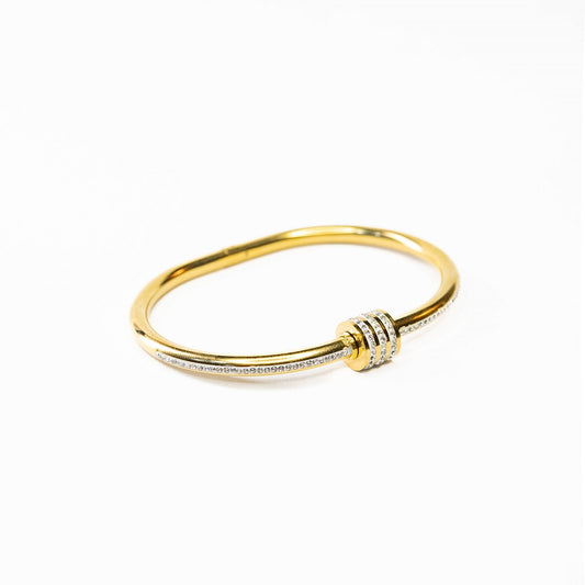 Golden Bead Edge Bangle