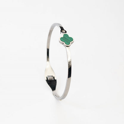 Emerald Charm Slim Bangle