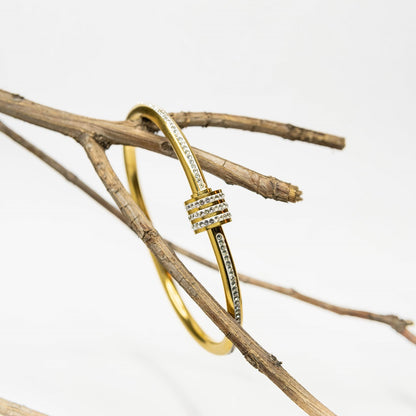 Golden Bead Edge Bangle