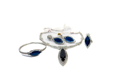 Layira – Bridal Set in Silver & Blue Stone